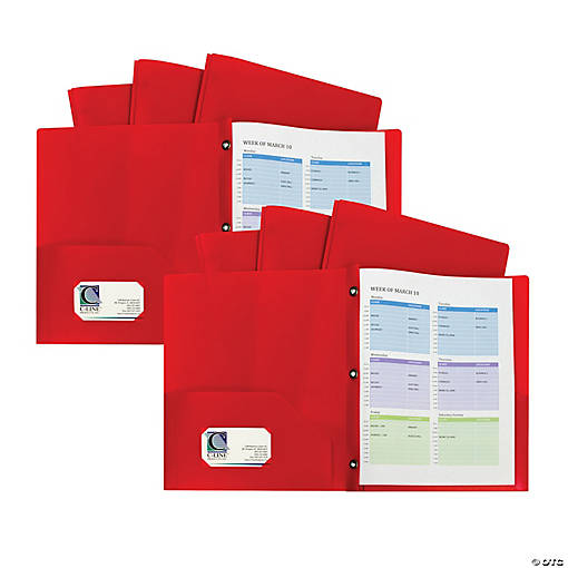 2-Pkt Heavyweight Portfolio Folder Red