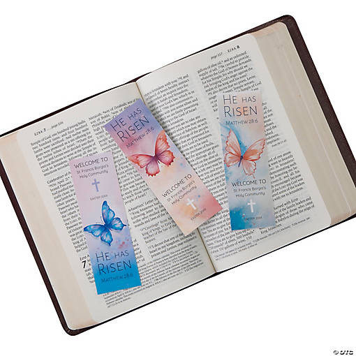 2" x 6" Personalized Religious Easter Bible Verse Bookmarks - 24 Pc.