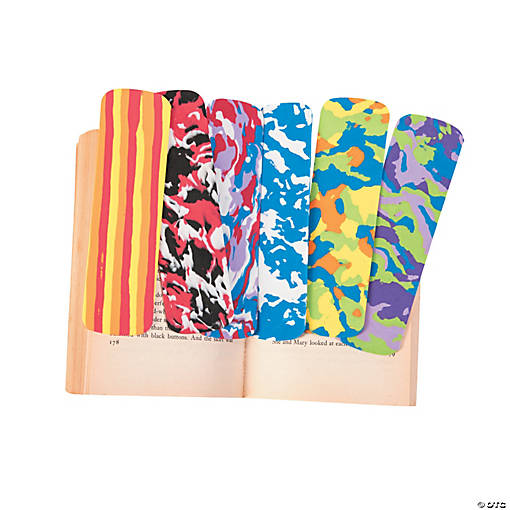 2" x 7" Bulk 72 Pc. Funky Multicolor Foam Bookmarks