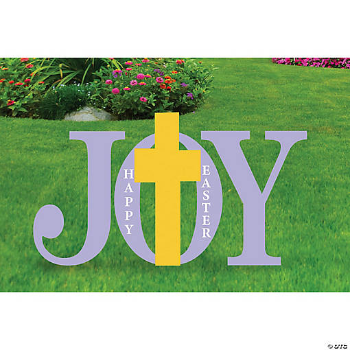 20" - 23" Joy Easter Letter Yard Signs - 3 Pc.