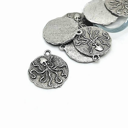 20 Pcs 925 Silver Plated Octopus Charms