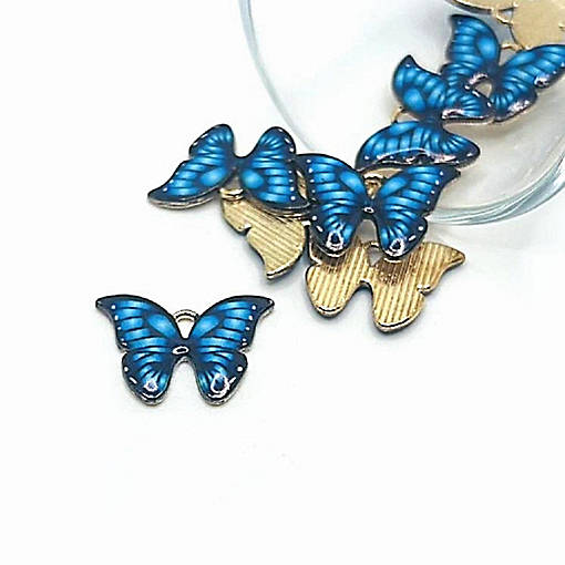 20 Pcs Blue Butterfly Charms