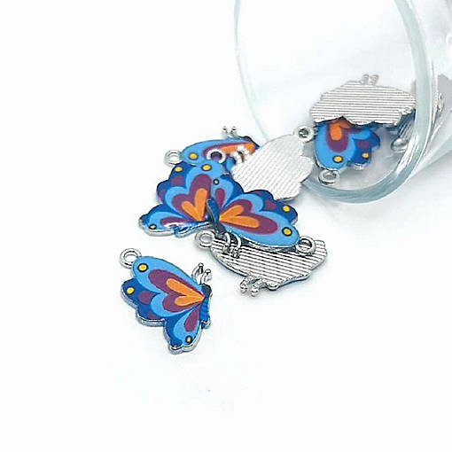 20 Pcs Blue Butterfly Charms