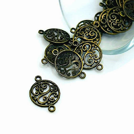 20 Pcs Bronze Filigree Scroll Connectors