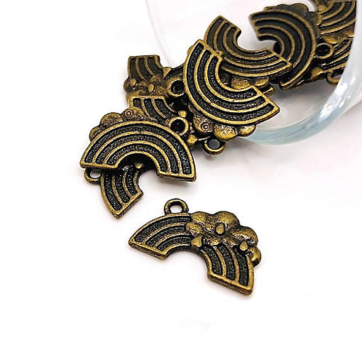 20 Pcs Bronze Rainbow with Cloud Charms