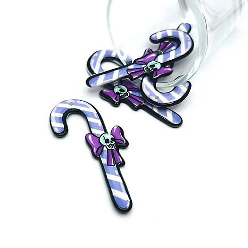 20 Pcs Christmas Candy Cane with Skulls
