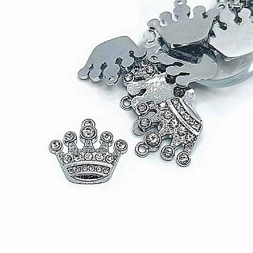 20 Pcs Diamond Rhinestone Crown Charms