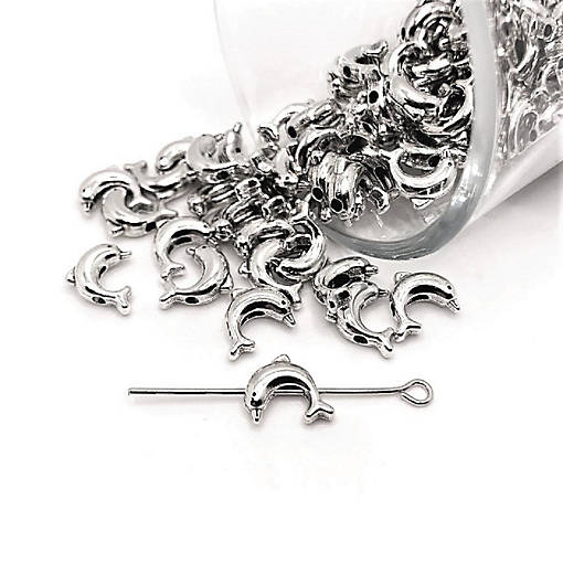 20 Pcs Dolphin Spacer Charm Beads