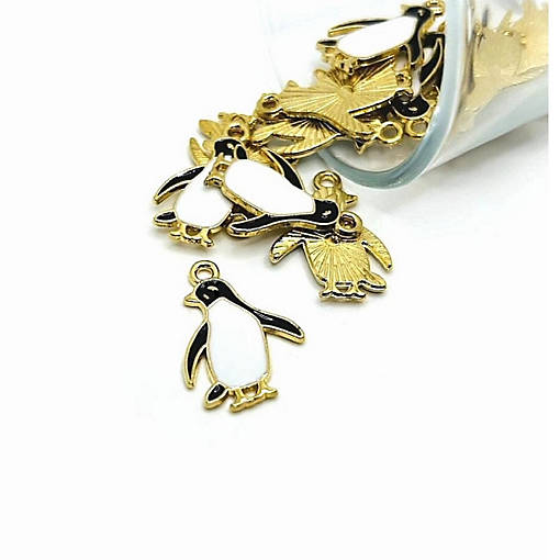 20 Pcs Enamel Penguin Charms