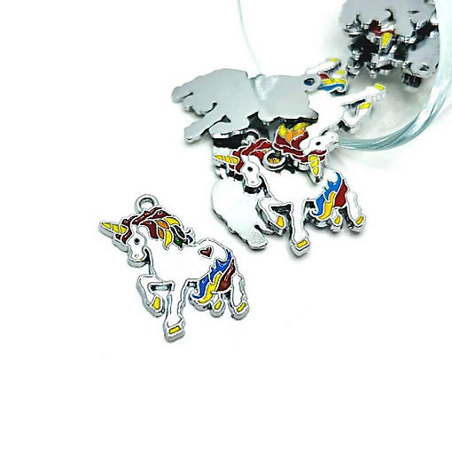 20 Pcs Enamel Unicorn Charms