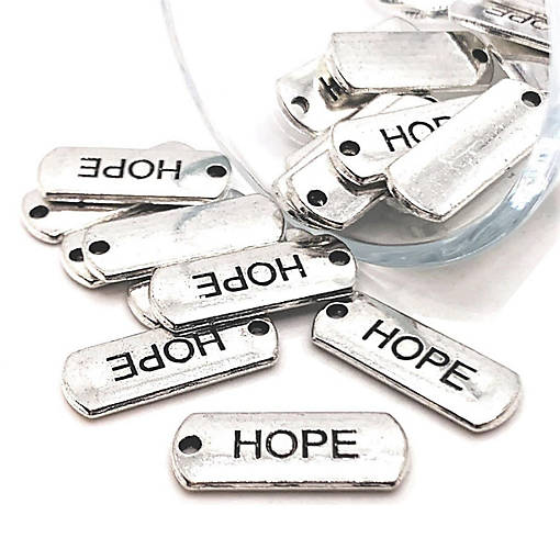 20 Pcs Hope Word Bar Tag Charms