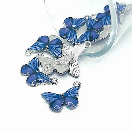 20 Pcs Purple Butterfly Charms