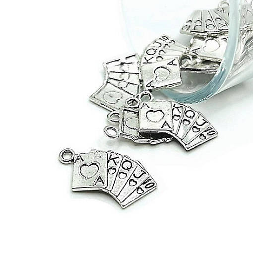 20 Pcs Royal Flush Playing Card Charms