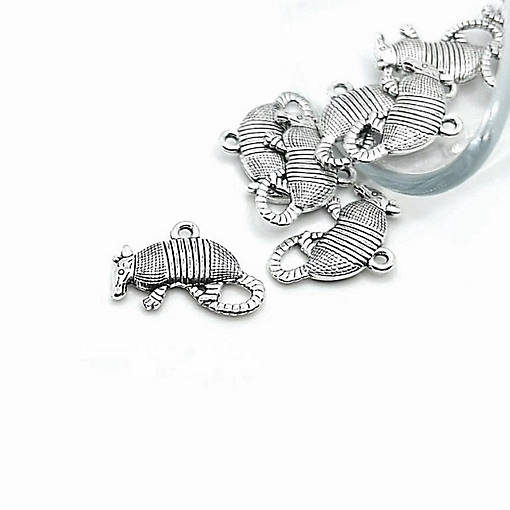 20 Pcs Silver Armadillo Charms