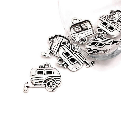 20 Pcs Silver Camping Trailer Charms