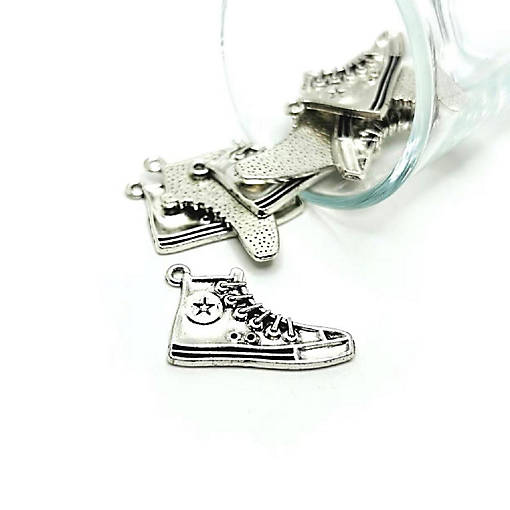 20 Pcs Silver Converse Sneaker Charms