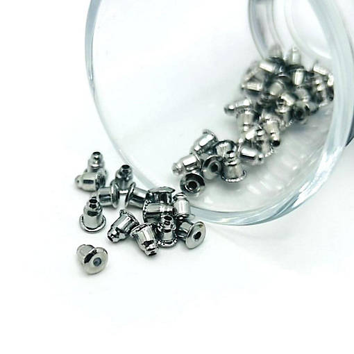 20 Pcs Silver Earring Back Stoppers