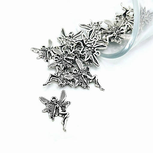 20 Pcs Silver Fairy Sprite Charms