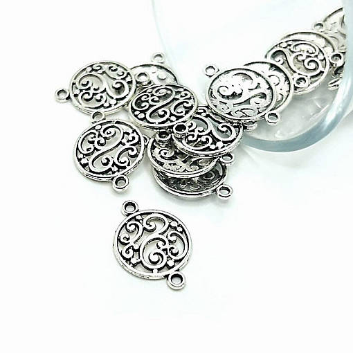 20 Pcs Silver Filigree Scroll Connectors