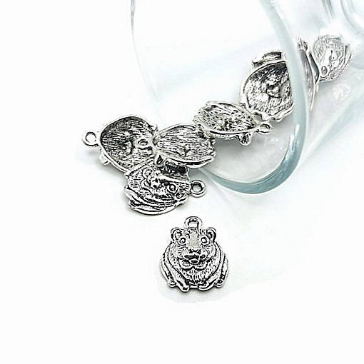 20 Pcs Silver Guinea Pig Charms