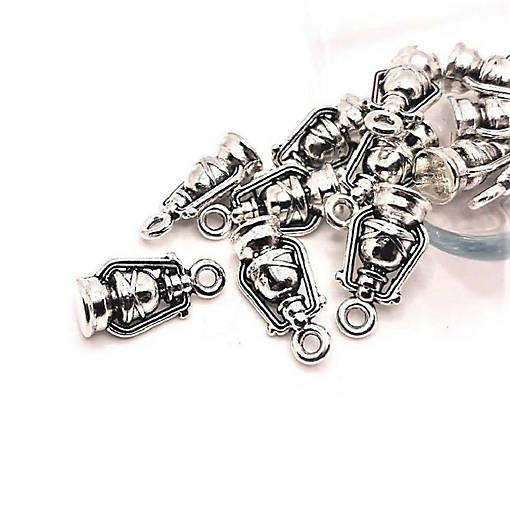 20 Pcs Silver Lantern 3D Charms