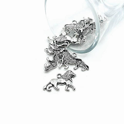 20 Pcs Silver Lion Charms