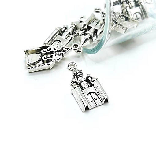 20 Pcs Silver Medieval Castle Charms