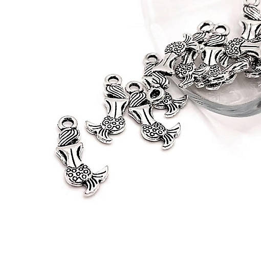 20 Pcs Silver Mermaid Charms