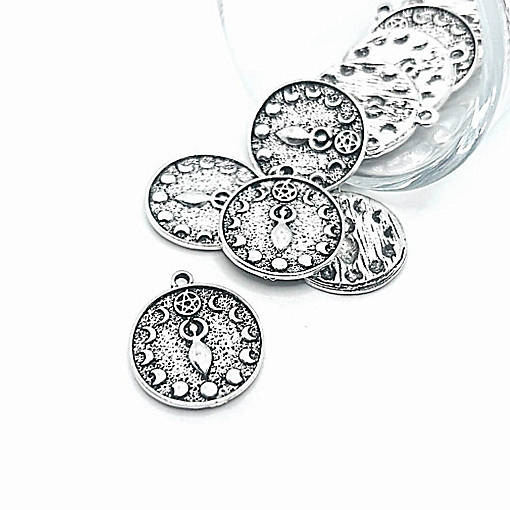 20 Pcs Silver Moon Goddess Charms
