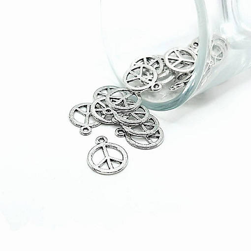 20 Pcs Silver Peace Hippie Charms