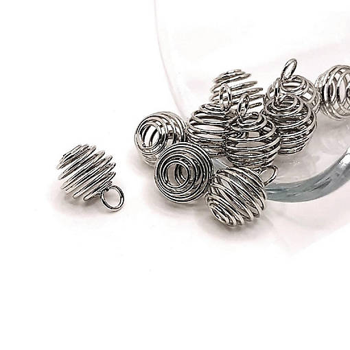20 Pcs Silver Spiral Lantern Bead Cages