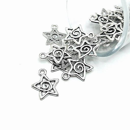 20 Pcs Silver Star Celestial Charms