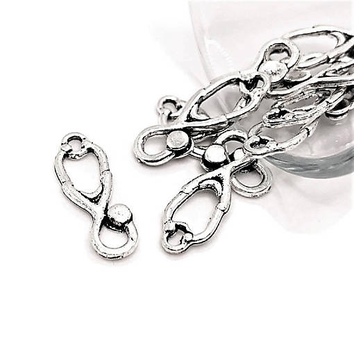 20 Pcs Silver Stethoscope Doctor Charms