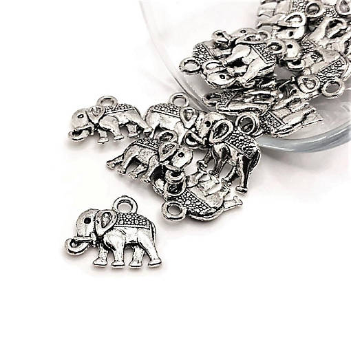 20 Pcs Silver Tibetan Elephant Charms