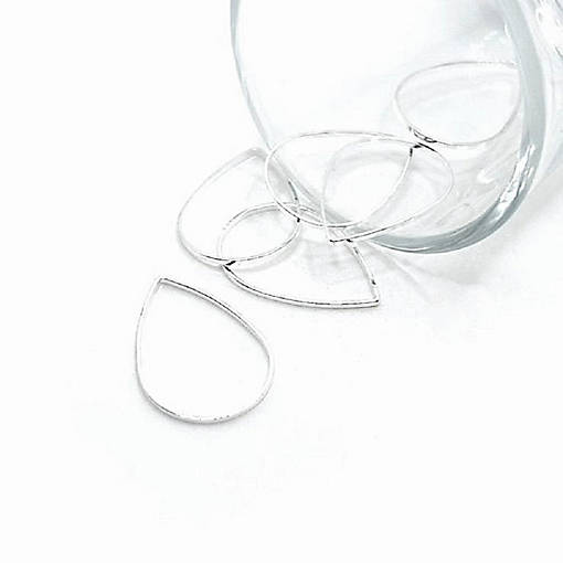 20 Pcs Silver Water Drop Charms