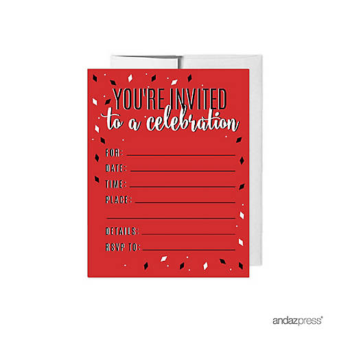 20 Signature Black/Red Invitations