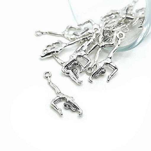 20 Silver Gymnast Charms