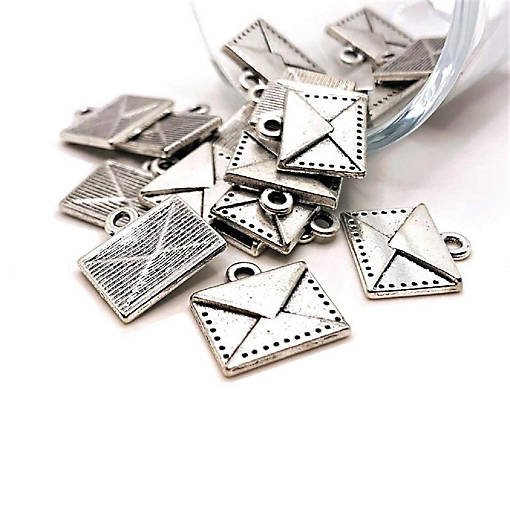 20 Silver Letter Envelope Charms