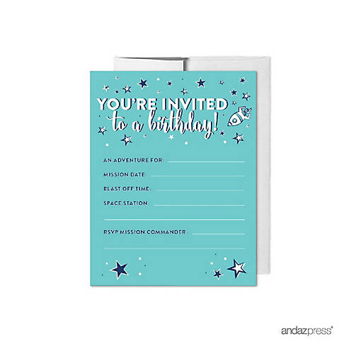 20 Space Galaxy Birthday Invitations