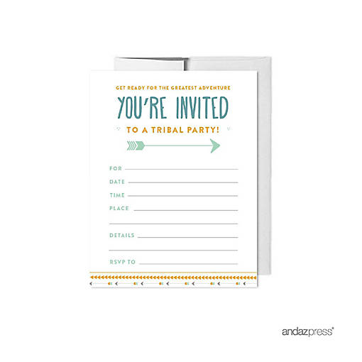 20 Tribal Native Birthday Invitations