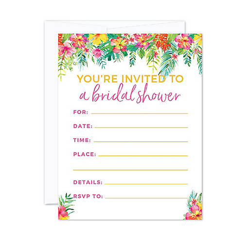 20 Tropical Bridal Shower Invitations