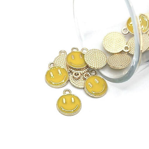 20 Yellow Smiley Face Charms