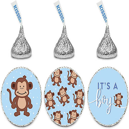 216 Chocolate Drop Labels Lil Boy Monkey