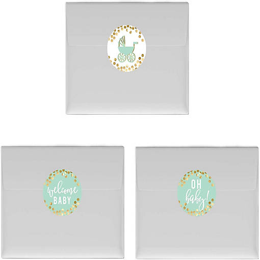 216Pc Glitzy Mint  Rattles Graphic Label