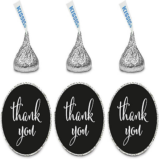 216PK Black Thank You Chocolate Labels