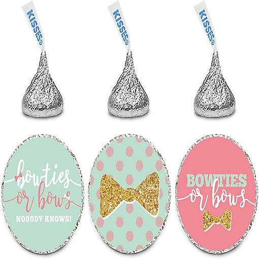 216PK Bowties Bows Chocolate Drop Labels