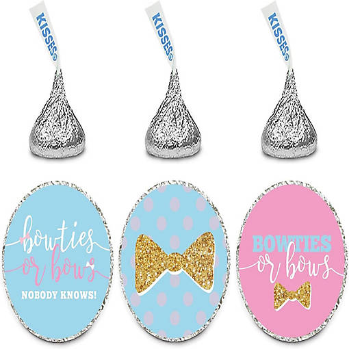 216PK Bowties Bows Chocolate Drop Labels