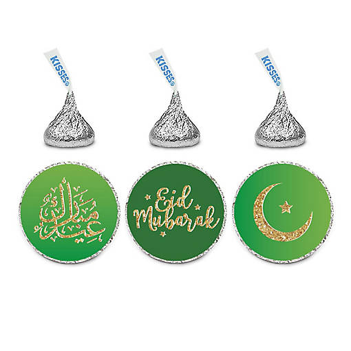 216PK Eid Mubarak Chocolate Drop Labels