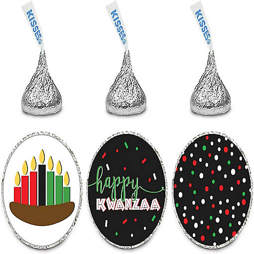 216PK Kwanzaa Chocolate Drop Labels