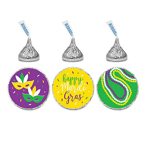 216PK Mardi Gras Chocolate Drop Labels